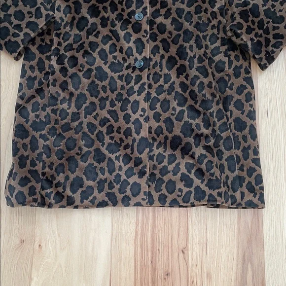 Vintage Express Animal Leopard Print Knee Length Y2K Jacket Coat Medium 9/10 - Picture 4 of 14
